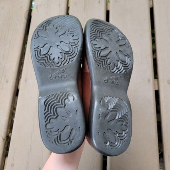 Vintage 90s y2k Dansko Danielle Bow Brown Leather Chunky Lolita Slip-on Loafers - Picture 6 of 7